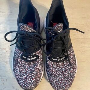 New Balance Women's Black and Red Patterned Sneakers